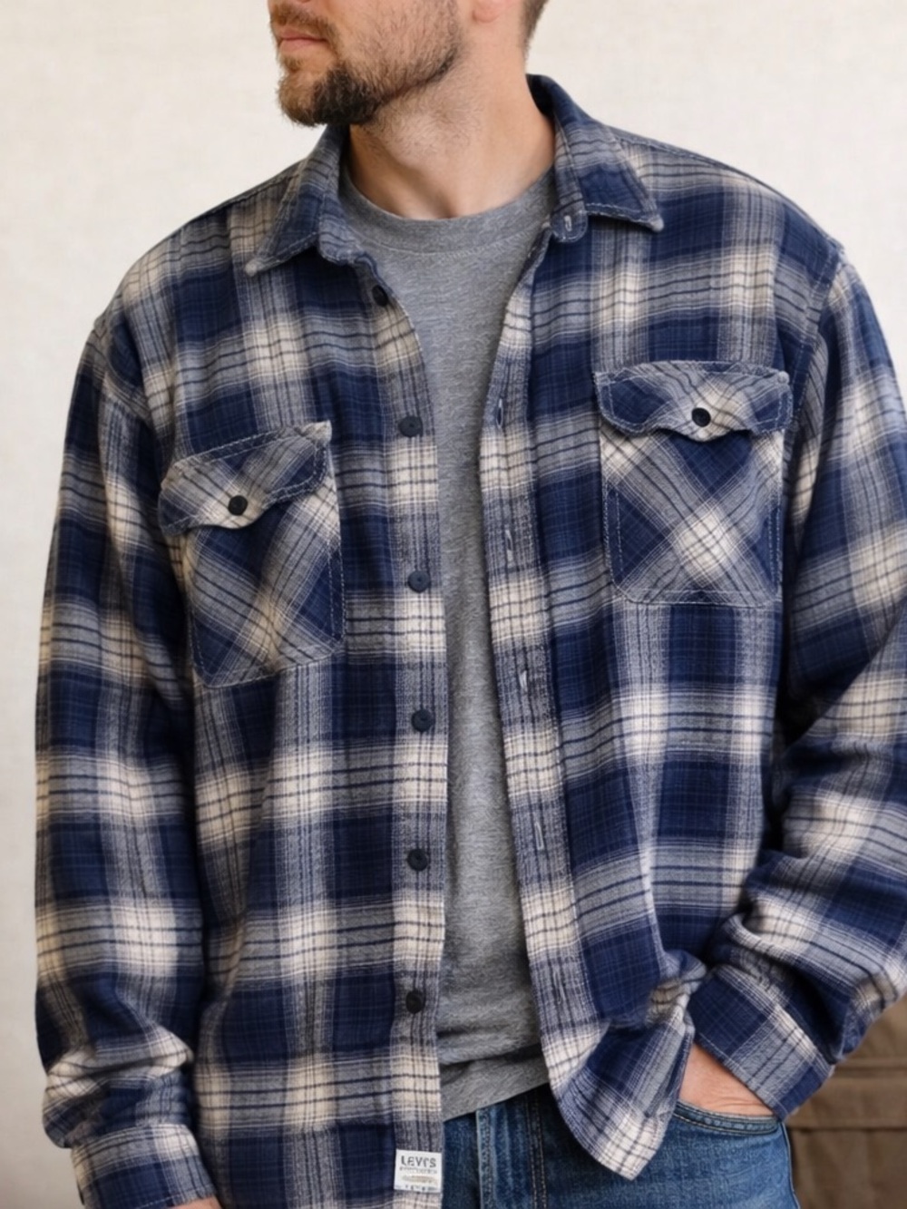 Levi's Flannel Shirt XL  1959s Button‎ Up